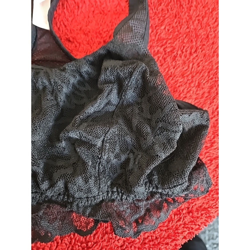 Victoria Secret Pink Bralette Med Black lace Racerback - Picture 5 of 9